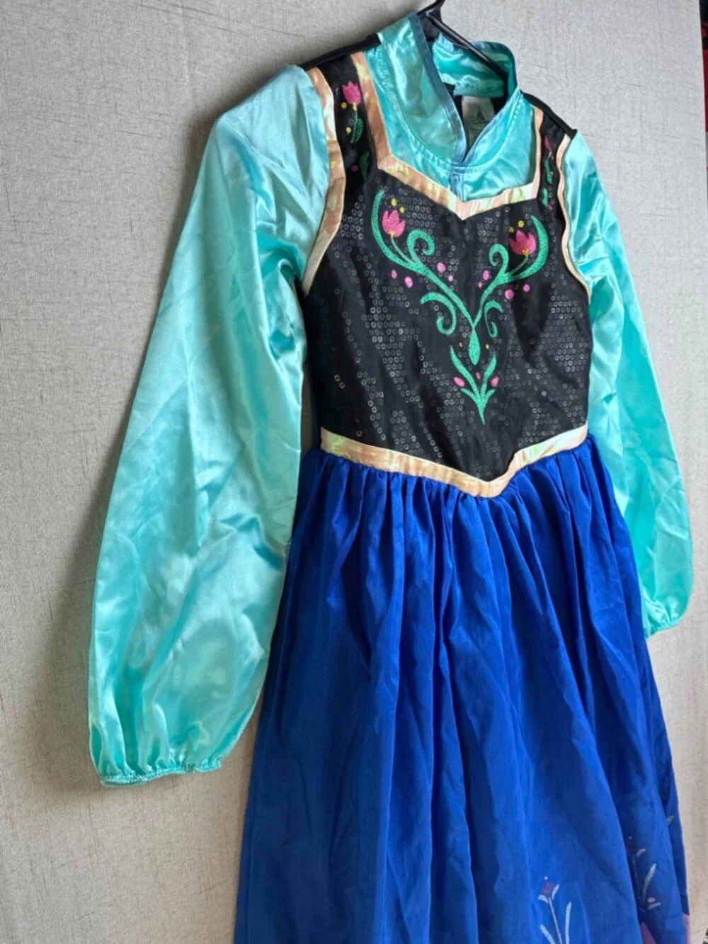 Anna Traveling Costume Frozen Girls Nordic Blue Sequins Pink Tiara 9 10 No Cape
